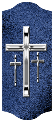 DARAY-C-517-SL-SH-BL Silver 3 Crosses Shimmer Blue